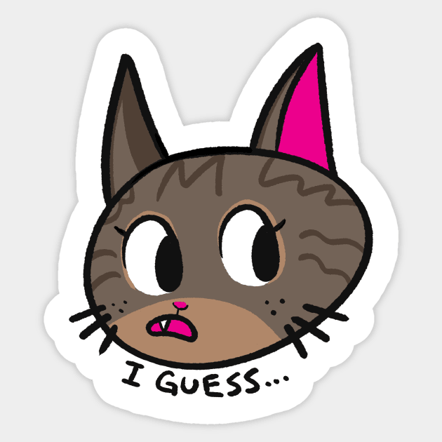 I Guess - Tabby Cat Sticker by Starline Hodge